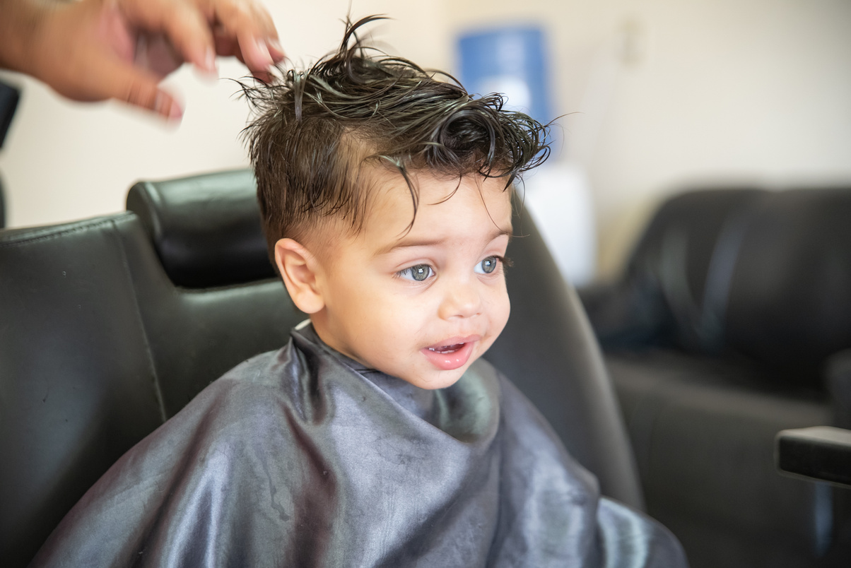 Cute Baby Boy Toddler - Cutting Hair.